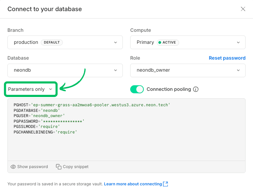 Neon Connection Details