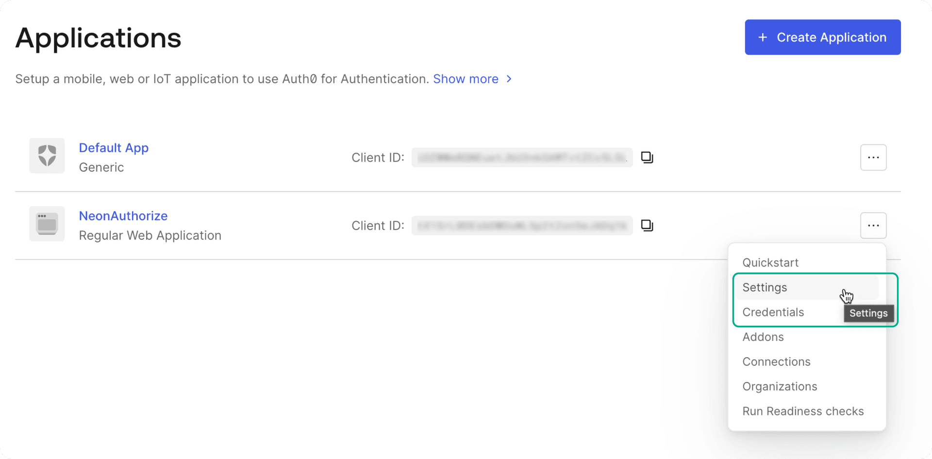find your Auth0 settings under applications - settings