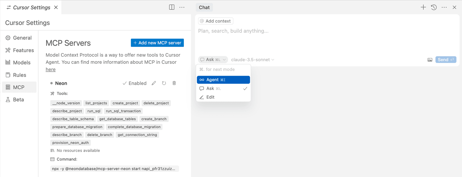 Cursor Composer view
